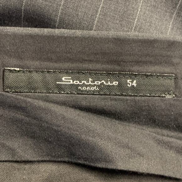 SARTORIO Size 44 Regular Grey Pinstripe Wool Notch Lapel Suit - Picture 13 of 14